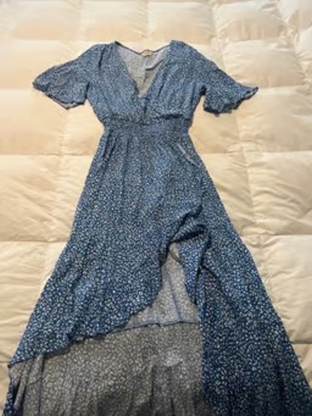 KOR MEI SIZE MEDIUM M FLOWY BLUE DRESS LOT5844